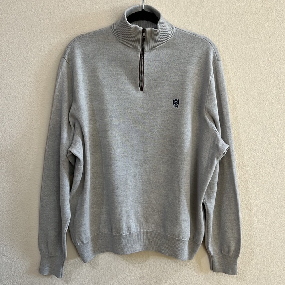 Polo Golf Ralph Lauren Mens XL Oatmeal Tan 1/4 Zip Pullover Sweater 1898 Crest